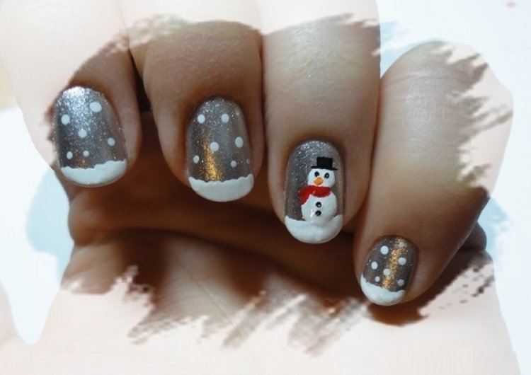 Nails: Χιονάνθρωπος!! Στο πνεύμα των ημερών!! (βήμα-βήμα)