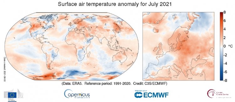 Copernicus ECMWF: Ο περασμένος μήνας ήταν ο τρίτος πιο καυτός Ιούλιος στον κόσμο που έχει καταγραφεί ποτέ