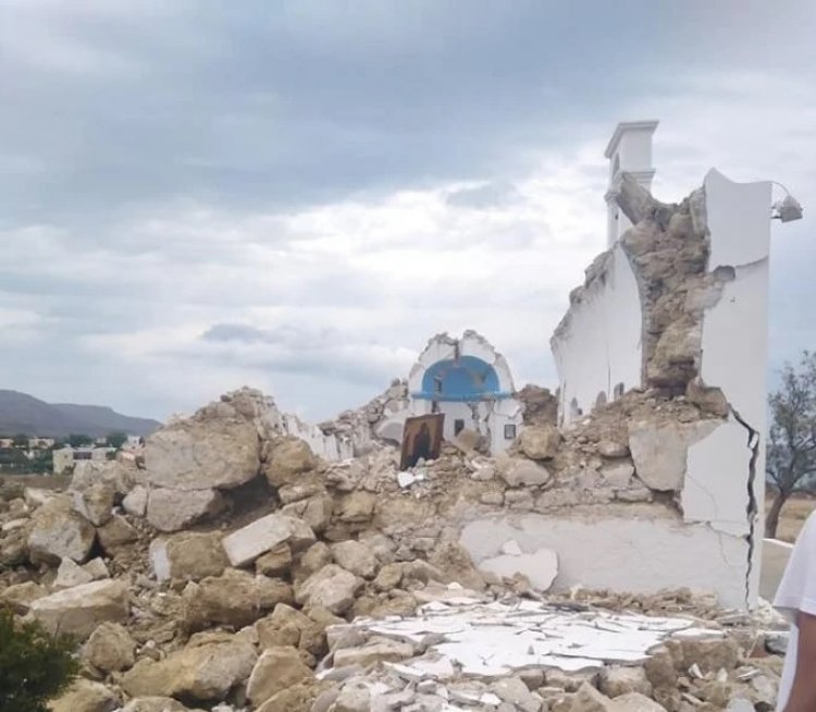 Crete earthquake: Κατέρρευσε το εκκλησάκι του Αγίου Νικολάου στον Ξερόκαμπο Σητείας