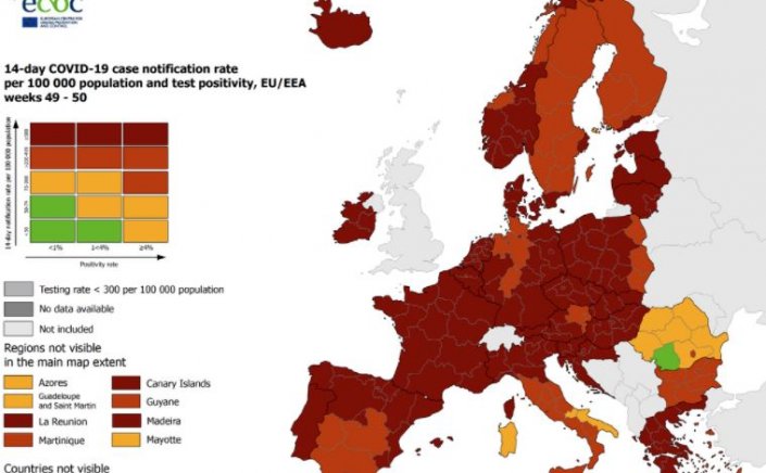Covid Disease - ECDC: Στο «βαθύ κόκκινο» ολόκληρη η Ελλάδα