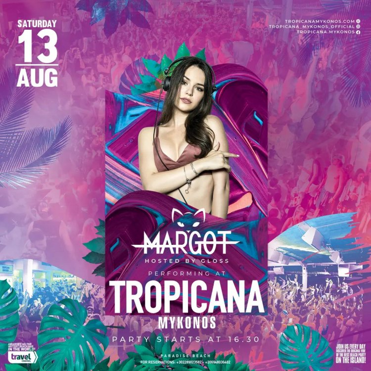 Tropicana Mykonos: DJ Margot on the decks of Tropicana, Saturday August 13th, 2022 [pics]