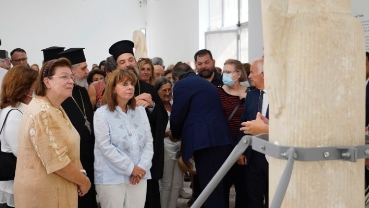 The Kore of Thira: President Sakellaropoulou attends inauguration of temporary exhibition of Kore of Thira