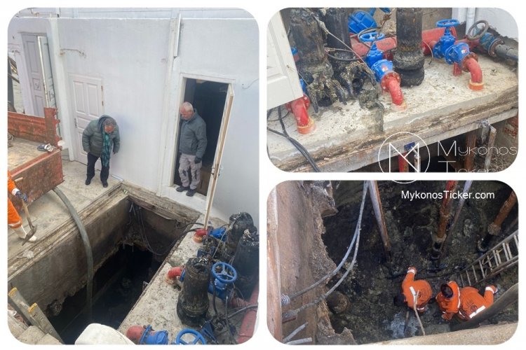 Mykonos - Φ. Βιγλιάρης: Εργασίες συντήρησης και καθαρισμού του κεντρικού αντλιοστασίου πόλης Μυκόνου, στην περιοχή Κάτω Μύλων