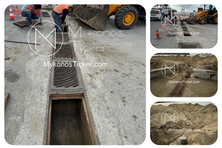 Εργασίες ελέγχου και προληπτικού καθαρισμού σχαρών ομβρίων υδάτων και φρεατίων από την ΔΕΥΑ Μυκόνου