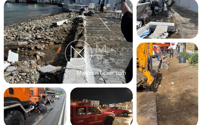 Η Μύκονος άντεξε την επίθεση της κακοκαιρίας - Συγχαρητήρια στον Δήμαρχο, Χρήστο Βερώνη 