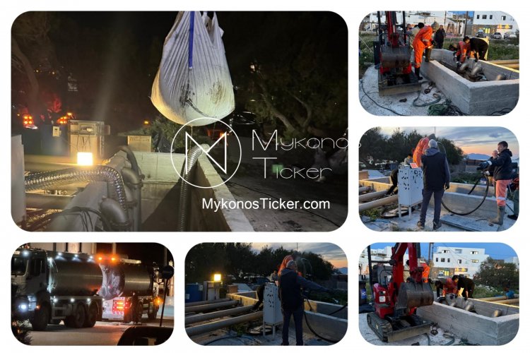 ΔEYA Mυκόvoυ: Καθαρισμός και συντήρηση του κεντρικού αντλιοστασίου λυμάτων στον Κόρφο από φερτά υλικά της θεομηνίας [Εικόνες]