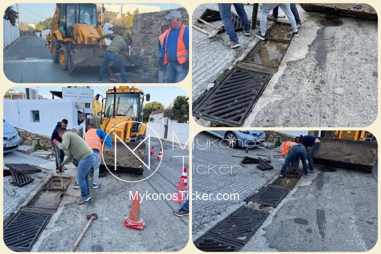 ΔEYA Mυκόvoυ: Προσωρινές κυκλοφοριακές ρυθμίσεις στην περιοχή Ρόχαρη λόγω εργασιών καθαρισμού φρεατίων ομβρίων και δικτύου ομβρίων