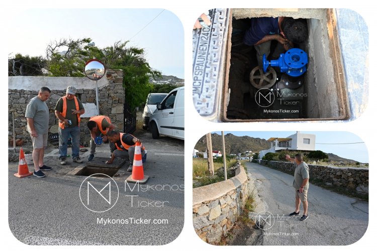 Δ.Ε.Υ.Α. Μυκόνου: Ξεκίνησαν οι εργασίες σύνδεσης του αγωγού υδροδότησης του οικισμού Βαρούχα στην Avω Mεpά [Εικόνες & Video]