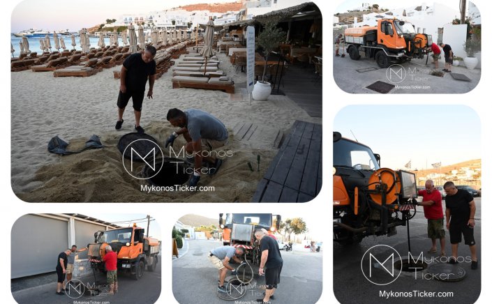 ΔEYA Mυκόvoυ: Προγραμματισμένες εργασίες καθαρισμού και συντήρησης του δικτύου αποχέτευσης σε Πλατύ Γιαλό και Ορνό [Εικόνες & Video]