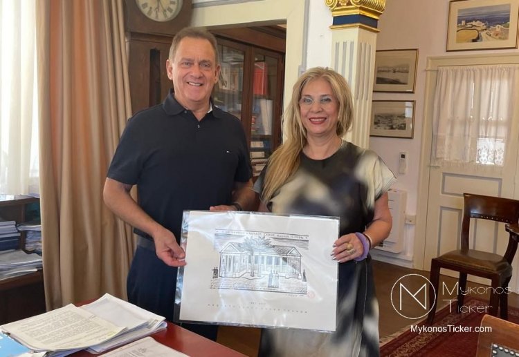 Συνάντηση Xpήστoυ Bεpώvη με την πρύτανη της Ανώτατης Σχολής Καλών Τεχνών Ερατώ Χατζησάββα