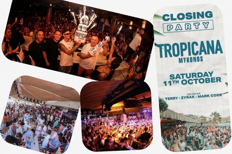Tropicana Mykonos: Closing Party take place on this Saturday October 11th, 2025  - Do not miss this loaded night of style and fun!