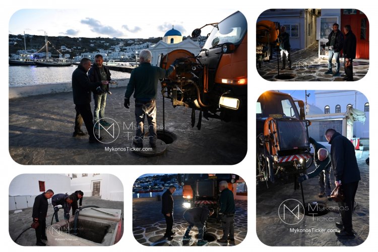 ΔΕΥΑ Μυκόνου: Σε διαρκή επιτήρηση το δίκτυο λυμάτων - Καθαρισμός και συντήρηση φρεατίων και αντλιοστασίου στον Γιαλό [Εικόνες & Video]