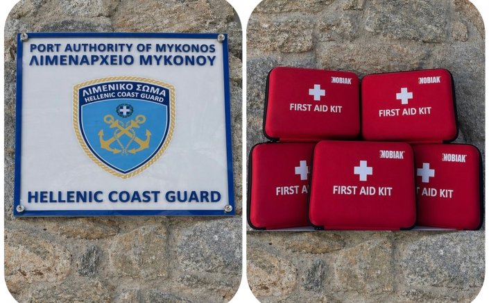 Maritime Safety & CSR: Το θερμό «Ευχαριστώ» του Λιμεναρχείου Μυκόνου στο Paradise Resort για την δωρεά First Aid Kits ΜOBIAK στα περιπολικά