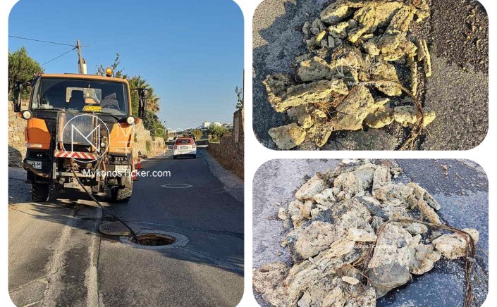 Infrastructure Resilience: Η ΔΕΥΑ Μυκόνου εξυγιαίνει το δίκτυο λυμάτων με προληπτικό καθαρισμό από το στερεοποιημένο λίπος στην Αγία Σοφία