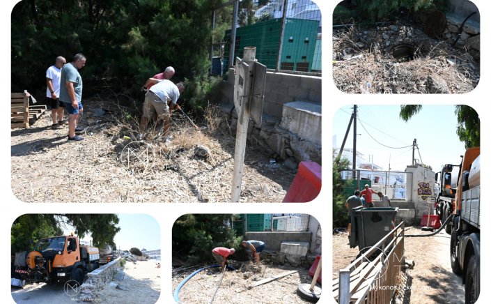 Η ΔΕΥΑ Μυκόνου Αποκαθιστά την Υδραυλική Ισορροπία στο Δίκτυο Αποχέτευσης του Αγίου Στέφανου με Εξουδετέρωση Λιπιδικού Φορτίου