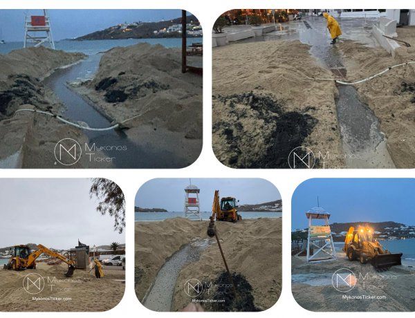 Coastal Resilience Mykonos: Η 1η προληπτική παρέμβαση deep trenching στον Ορνό ανοίγει δίοδο εκτόνωσης στη θάλασσα και ενισχύει την προστασία κατοικιών και επιχειρήσεων πριν από τα έντονα καιρικά φαινόμενα
